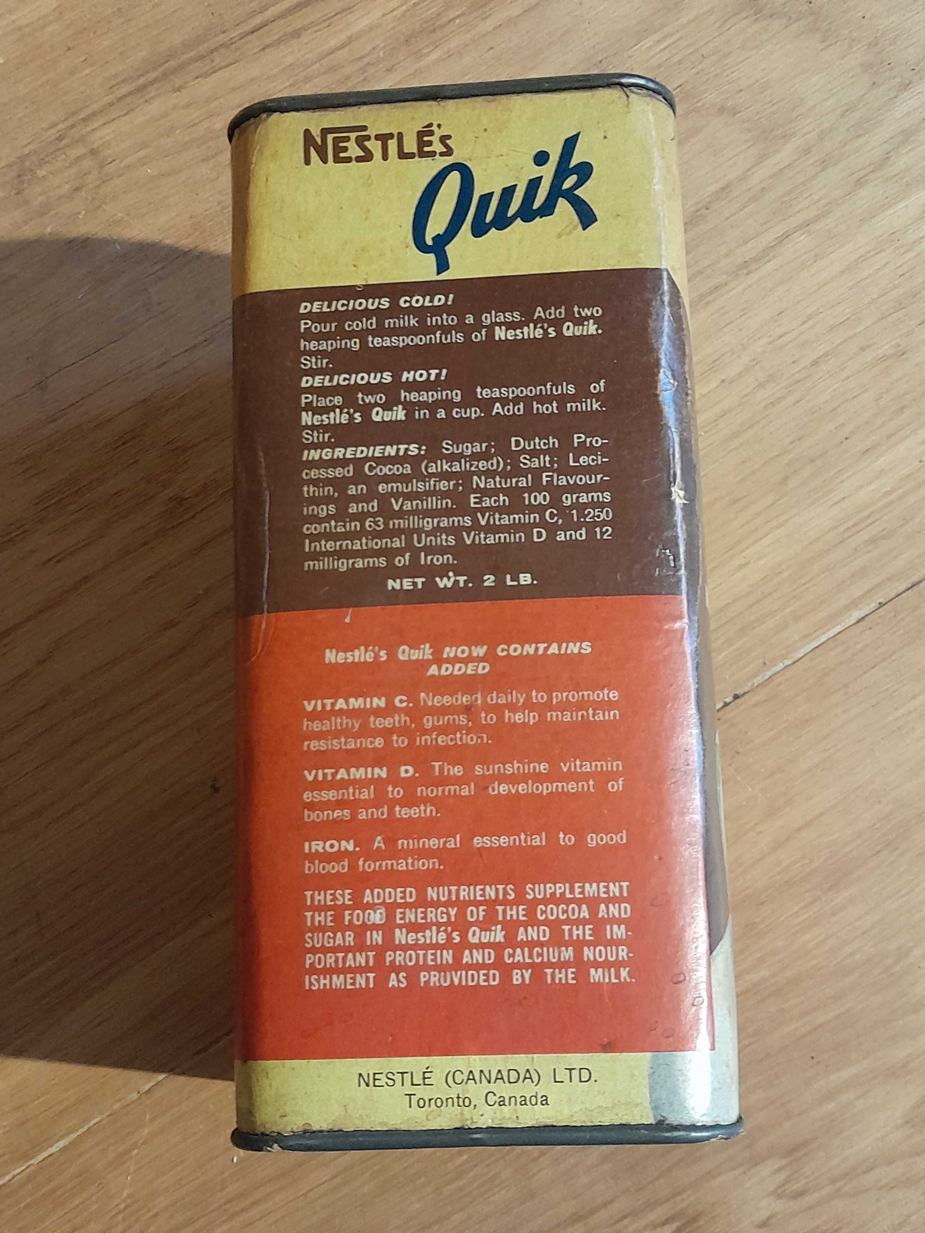 Stara puszka Nestle Quick lata 60-te zabytek retro vintage