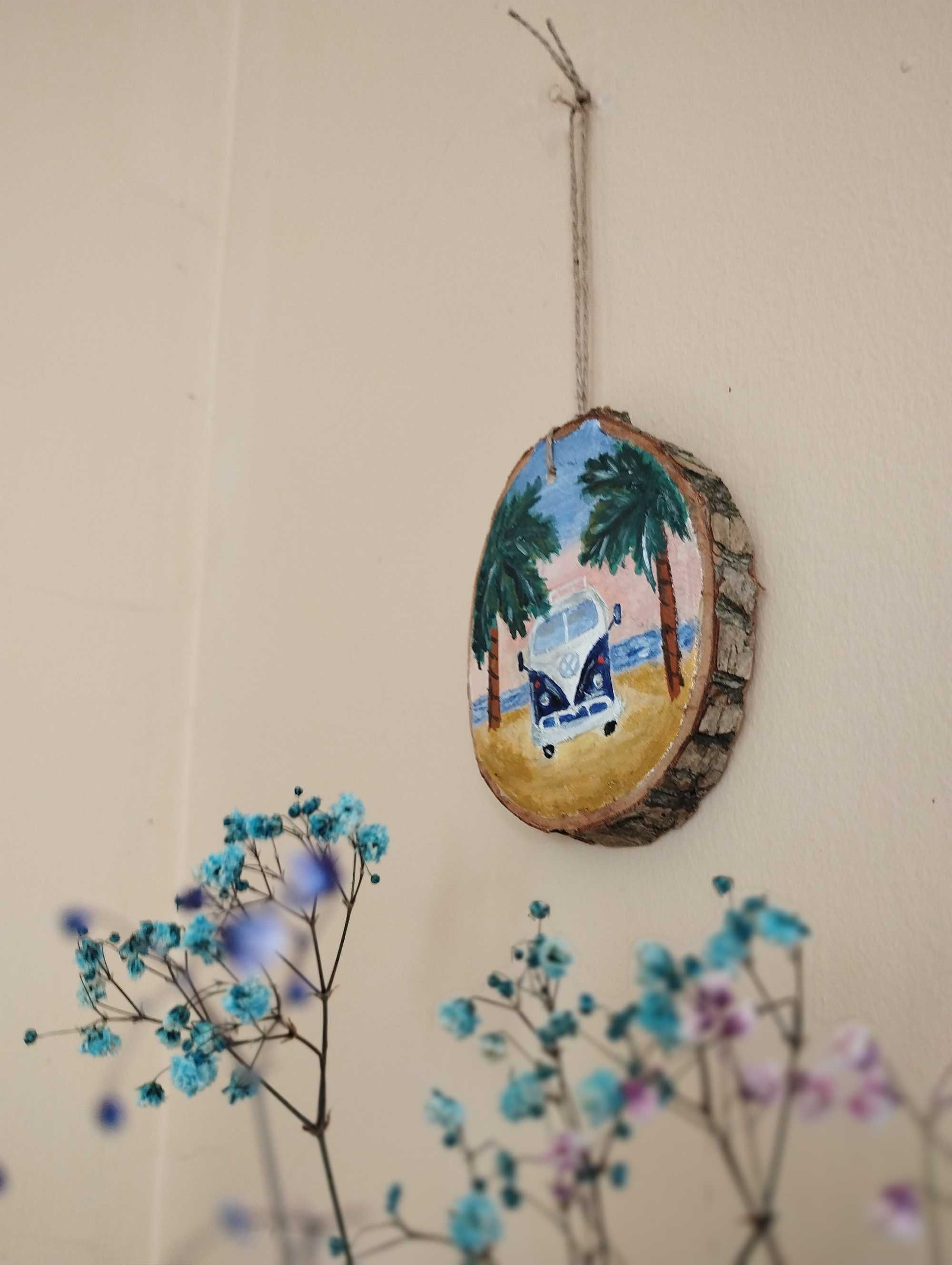 Obrazek na drewnie zawieszka na ścianę