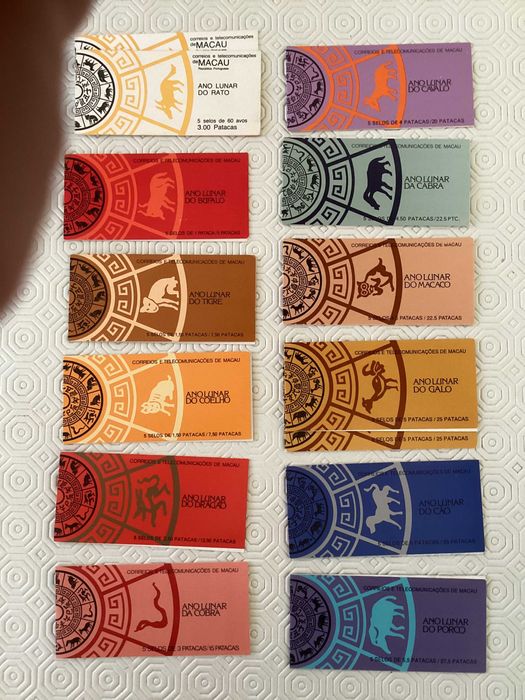 Carteiras de selos de MACAU signos chineses