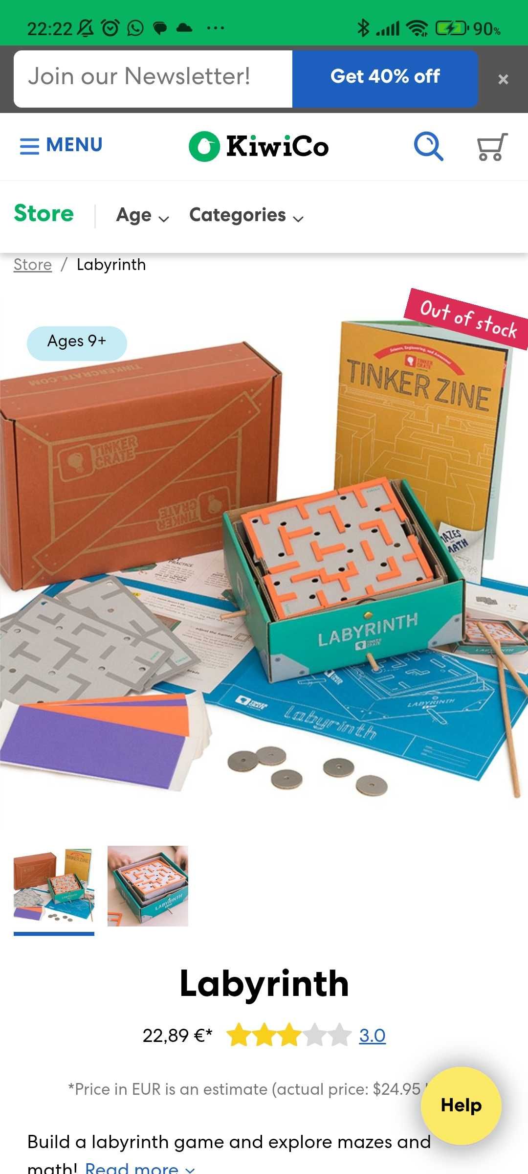 Labirinto Tinker Crate