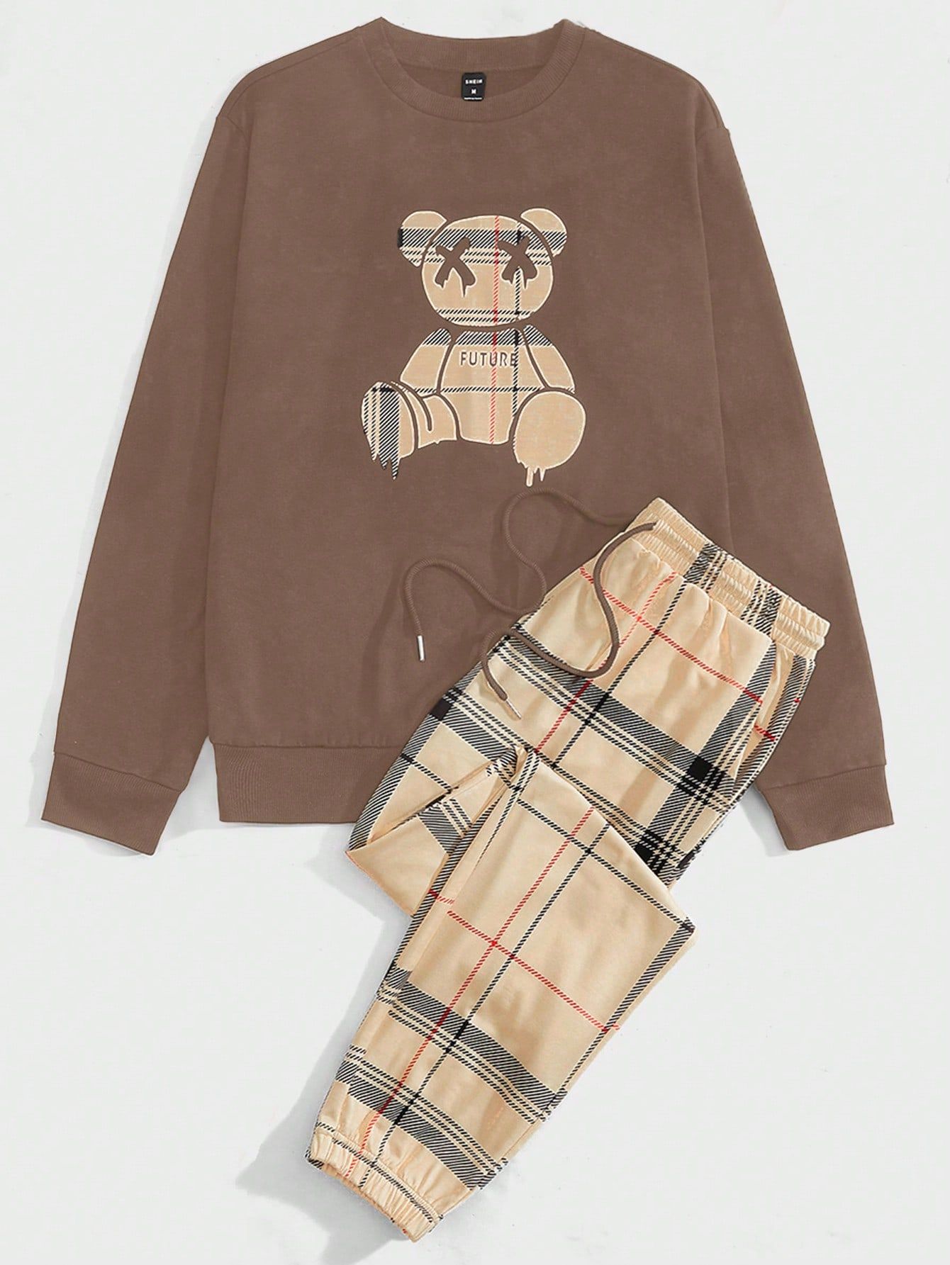Dres Męski Komplet Teddy Casual Bluza Z Nadrukiem Spodnie Kratka M