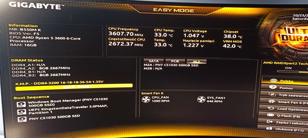 NOWY Komputer Ryzen 5 3600 ,RTX 5060 8gb ,16gb DDR4,Dysk M2 500 WIN11
