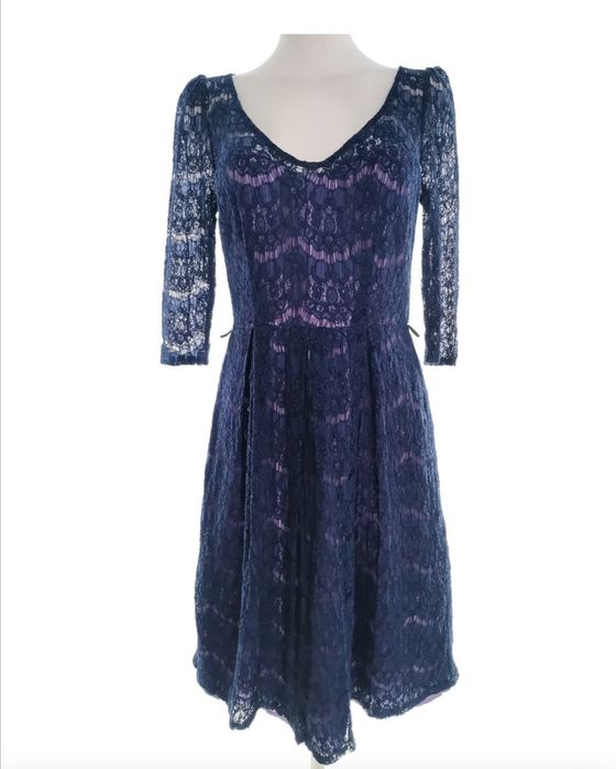 Wyszczuplająca granatowa sukienka Plus Size Idealna na święta sylwestr