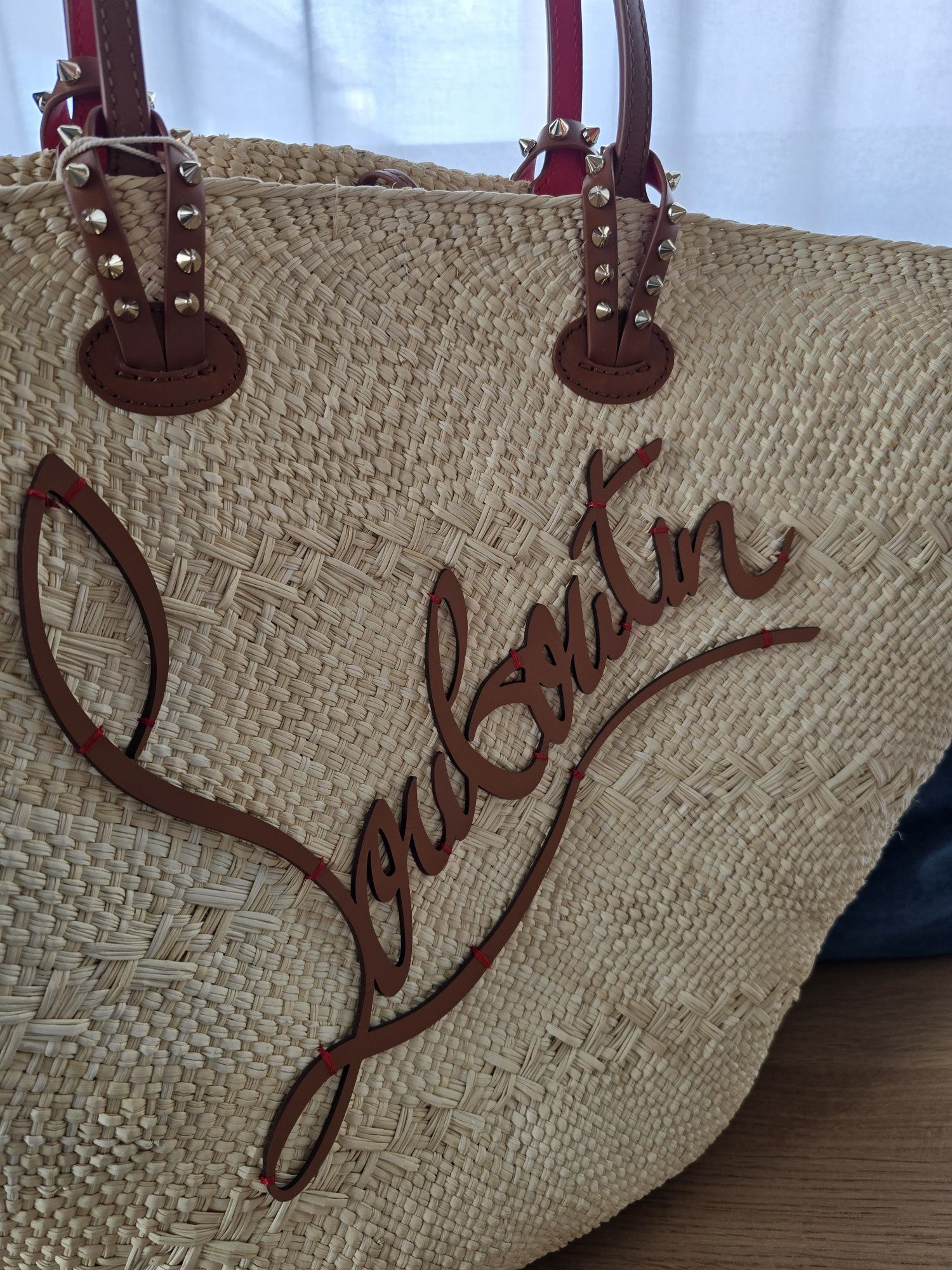 Christian Louboutin koszyk, raffia