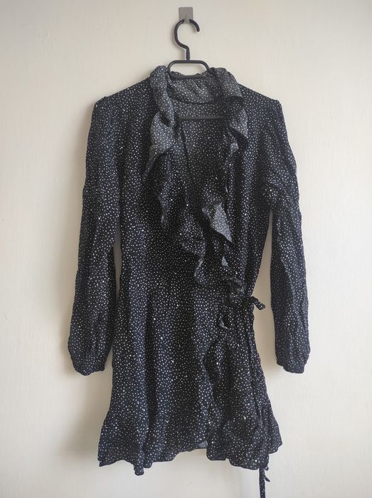 Sukienka laurella czarna z długim rękawem mini xs