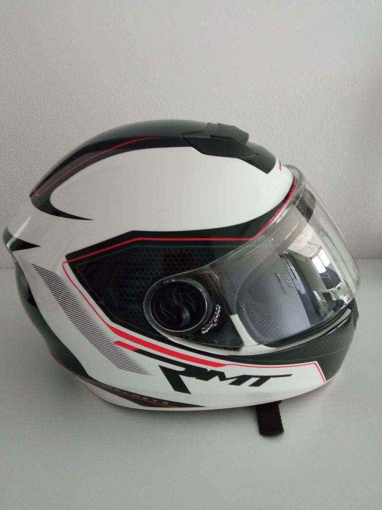 Kask motocyklowy rmt 965 grid biało/czarno/czerwony xxl