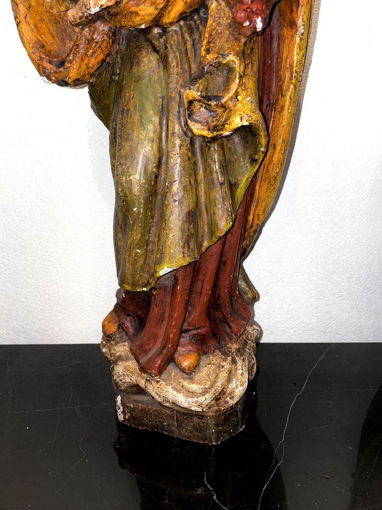Santo imagem nossa senhora com menino, madeira policromada antiga