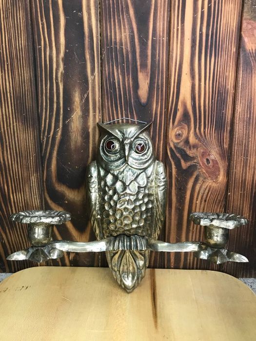 Подсвечники "Козак с люлькой" " Сова" бронза