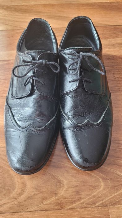 Buty komunijne pantofle czarne 36