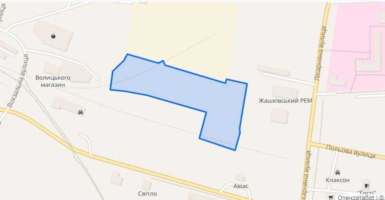 Продаж 2га, землі промисловості, Жашків, вул. Лікарняна, с адмінбудів
