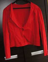 Marynarka żakiet czerwony elastyczny do sukienki spódnicy 40-42 XL bdb