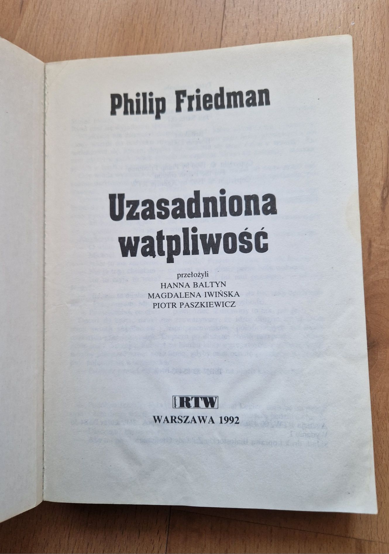 Uzasadniona wątpliwość - Philip Friedman