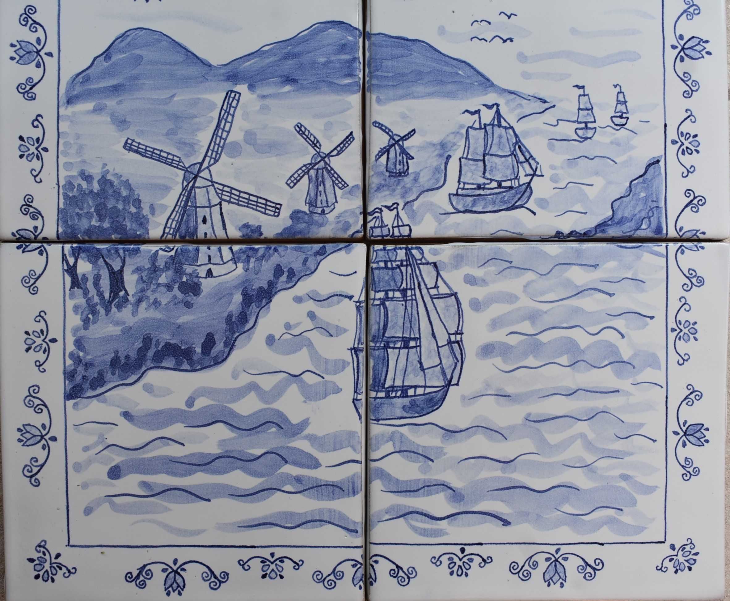 Kafelki kafle styl holenderski delft ręcznie malowane