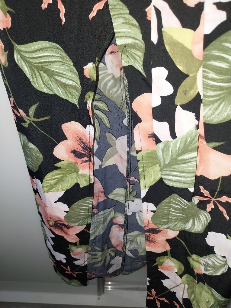 Maxi sukienka print roślinny