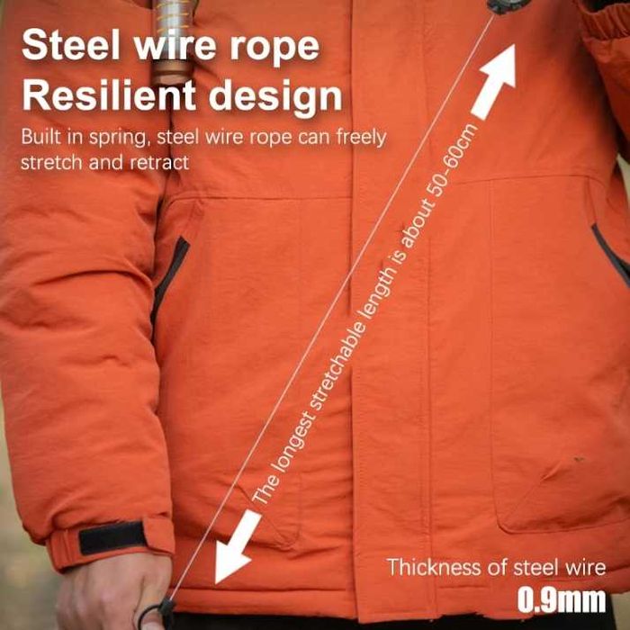 Ретрактор тактичний висувний брелок RETRACTOR з тросиком 65 см