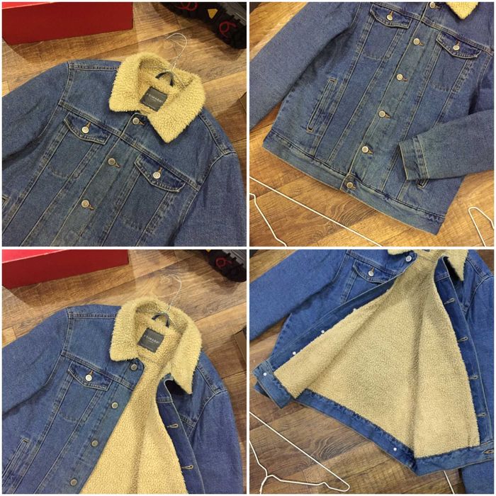 Джинсовая куртка с мехом зимняя джинсовка levis trucker jacket шерпа