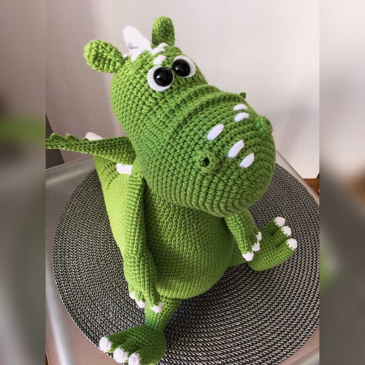 Maskotka, Zabawka, Dinozaur,dino,smok,amigurumi, Handmade, rękodzieło