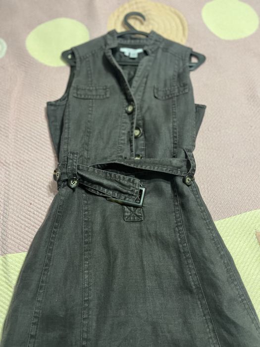 Conjunto casaco e vestido castanha