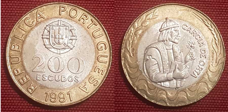 lote de moedas de 200 escudos
