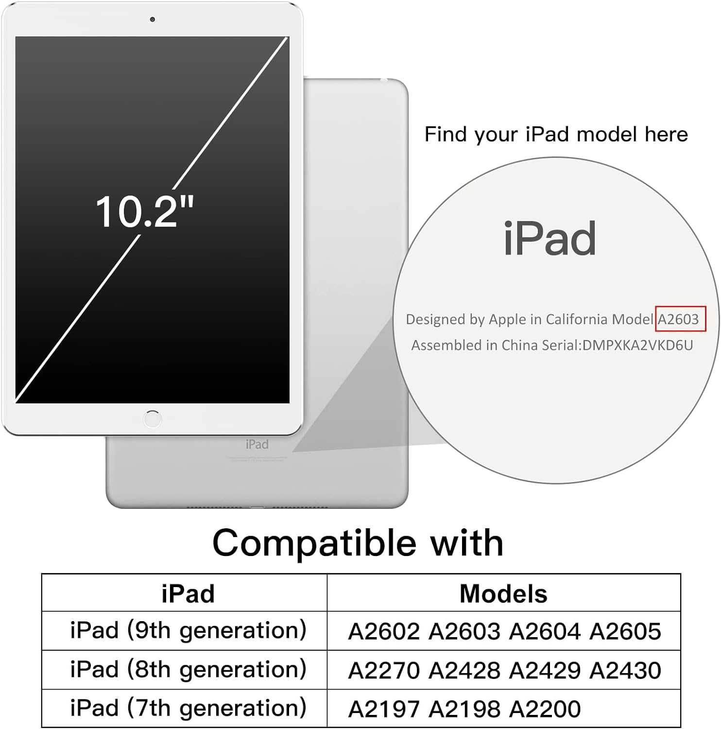 Etui na iPada 10,2 cala, 9., 8., 7. generacji, 2021, 2020, 2019