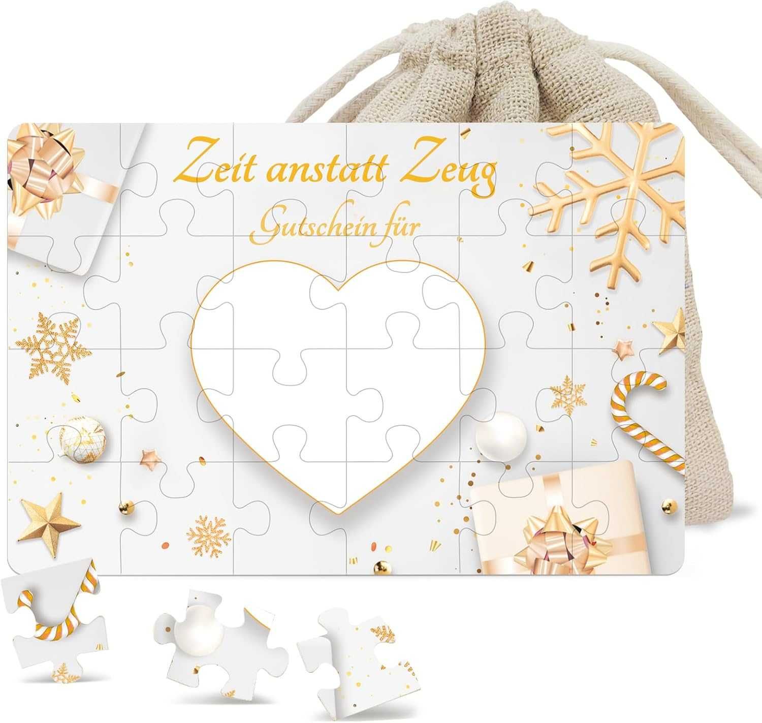 Puzzle Z Serduszkiem 30 Elementów + Woreczek - Niekompletne