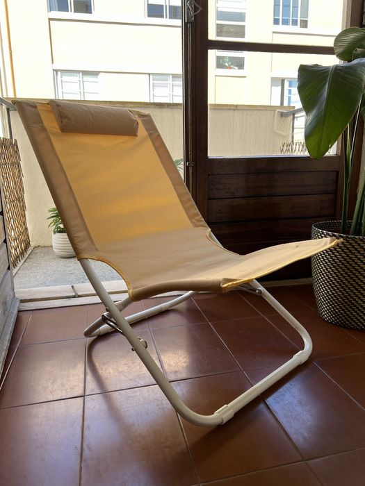 Cadeira Praia Dobravel Amarela Kasa Continente