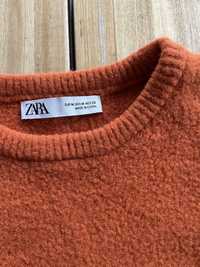 Zara klasyczny sweter rudy pomaranczowy 36/38