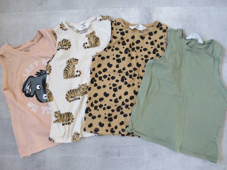 Bluzka chłopięca bez rękawków 4szt, rozmiar ok 110/116