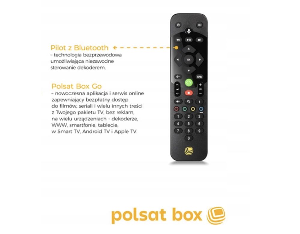 Pilot Cyfrowy Polsat Box czarny Polsat Box 4k oraz Polsat Box 4K lite