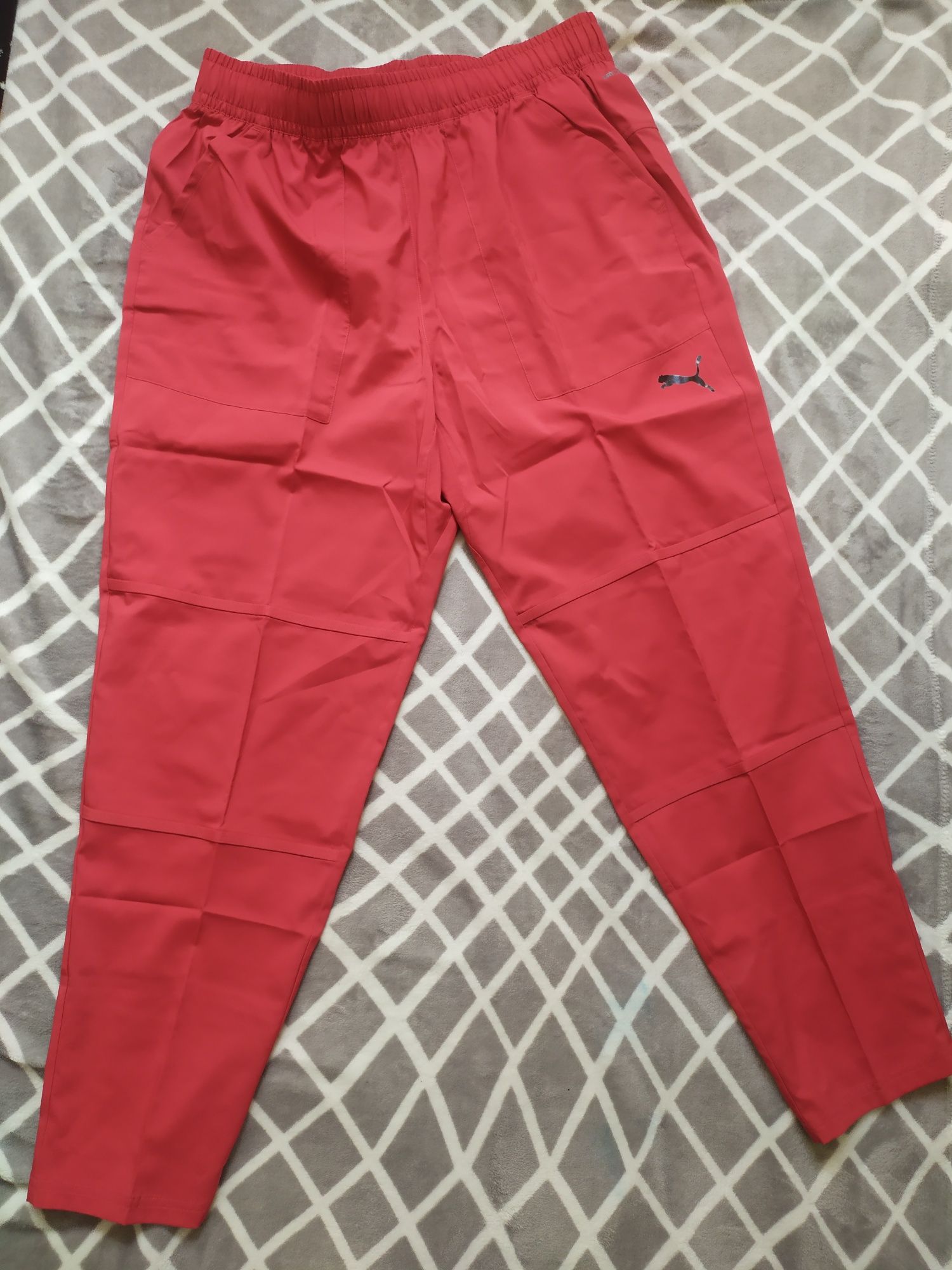 Męskie spodnie czerwone Puma Train Tech joggersy z tkaniny L