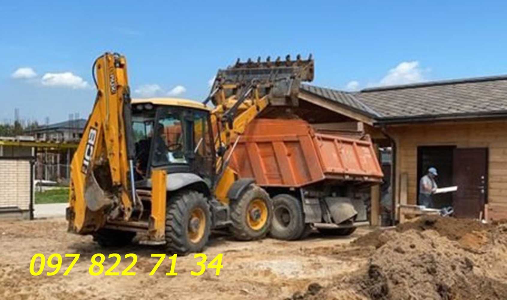 Bывоз Myсopa Гpyнтa, Экскaвaтop JCB-3-4СХ:Автo 10-30т.Сыпyчиe,Подсыпкa
