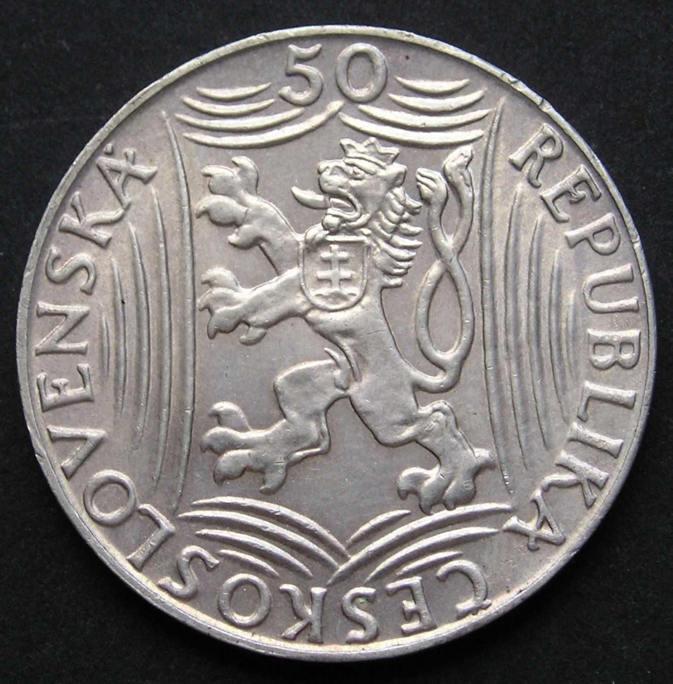Czechosłowacja 50 koron 1949 - Józef Stalin - srebro
