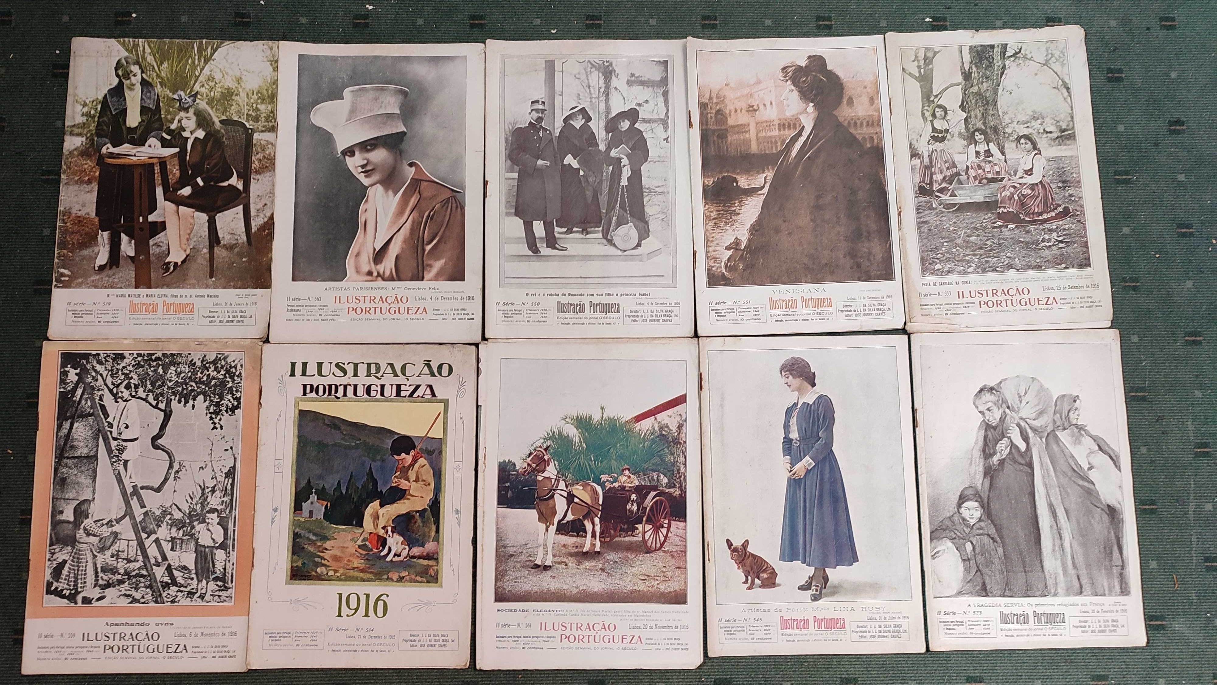 Lote 15 revistas ILustração Portugueza - 1916