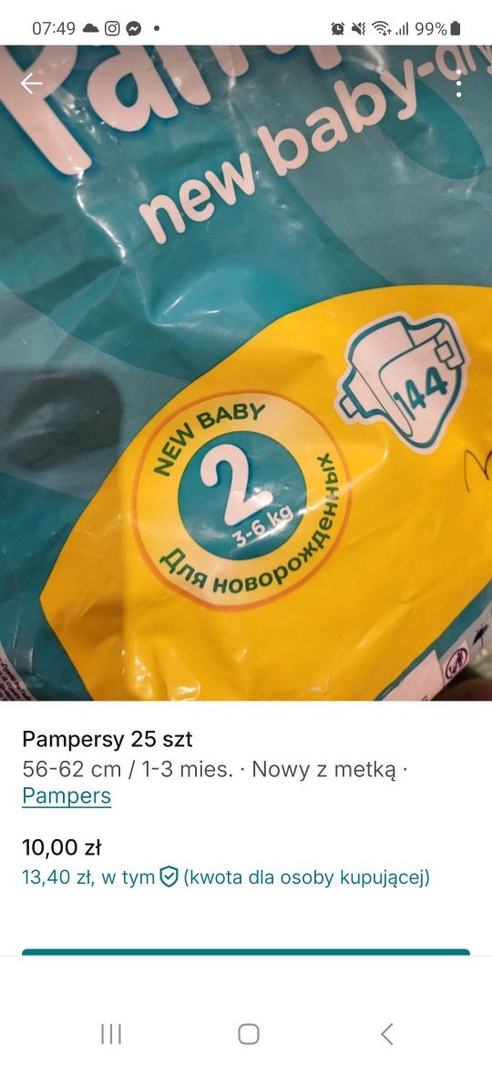 Pampersy dla dziecka