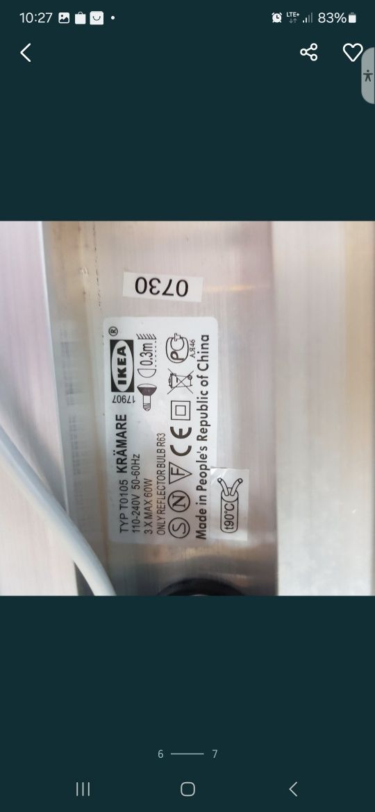 Lampa 3 punktowa aluminiowa na szynie marki Kramare