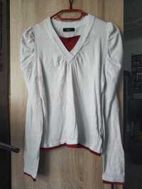 Sweter Biały Sweterek Bluzka Bluzeczka z długim rękawem damski