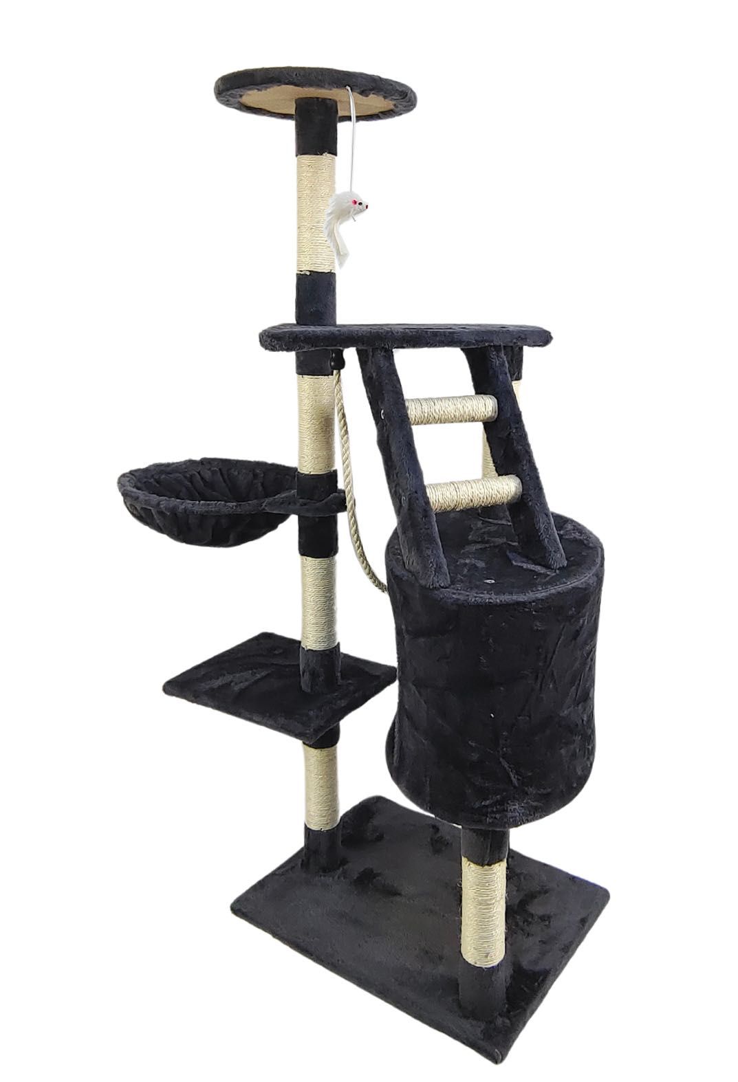 Drapak dla kota plac zabaw domek drabinka myszka, 5 poziomów, 125 cm