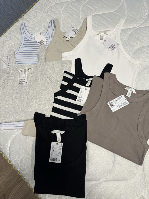 майка в рубчик H&M  лонгслів