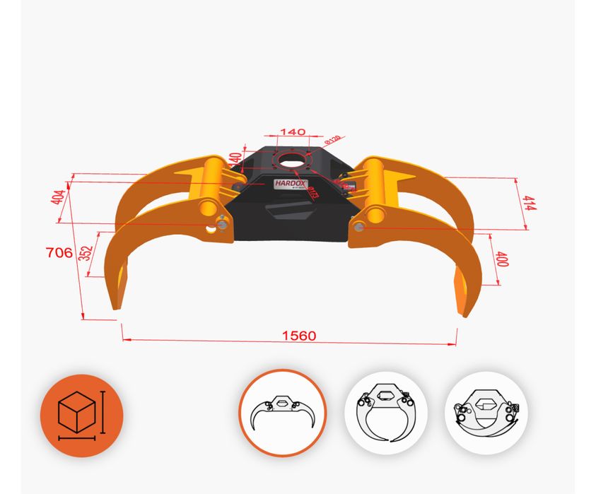 Przyczepa Leśna BMF 14t Zuraw 850Hp 8.5 LS Mini Joystick Parker 600x22