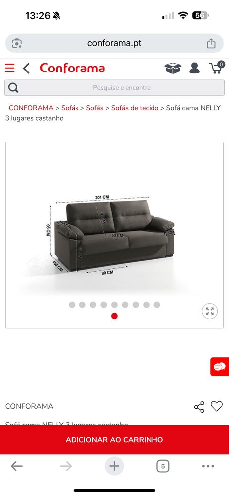 Sofá Cama Conforama 3 Lugares