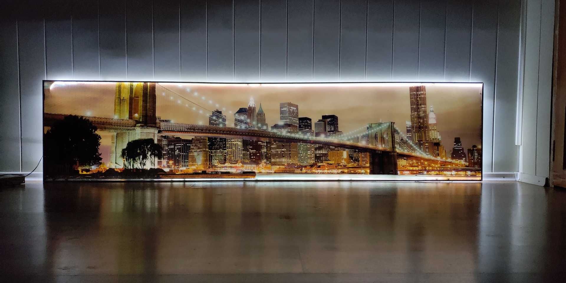 Картина с LED подсветкой " Ночной город" 2400 Х 550