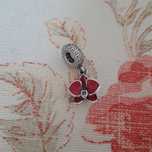 Pandora bransoletka zawieszka charms różowa orchidea emalia