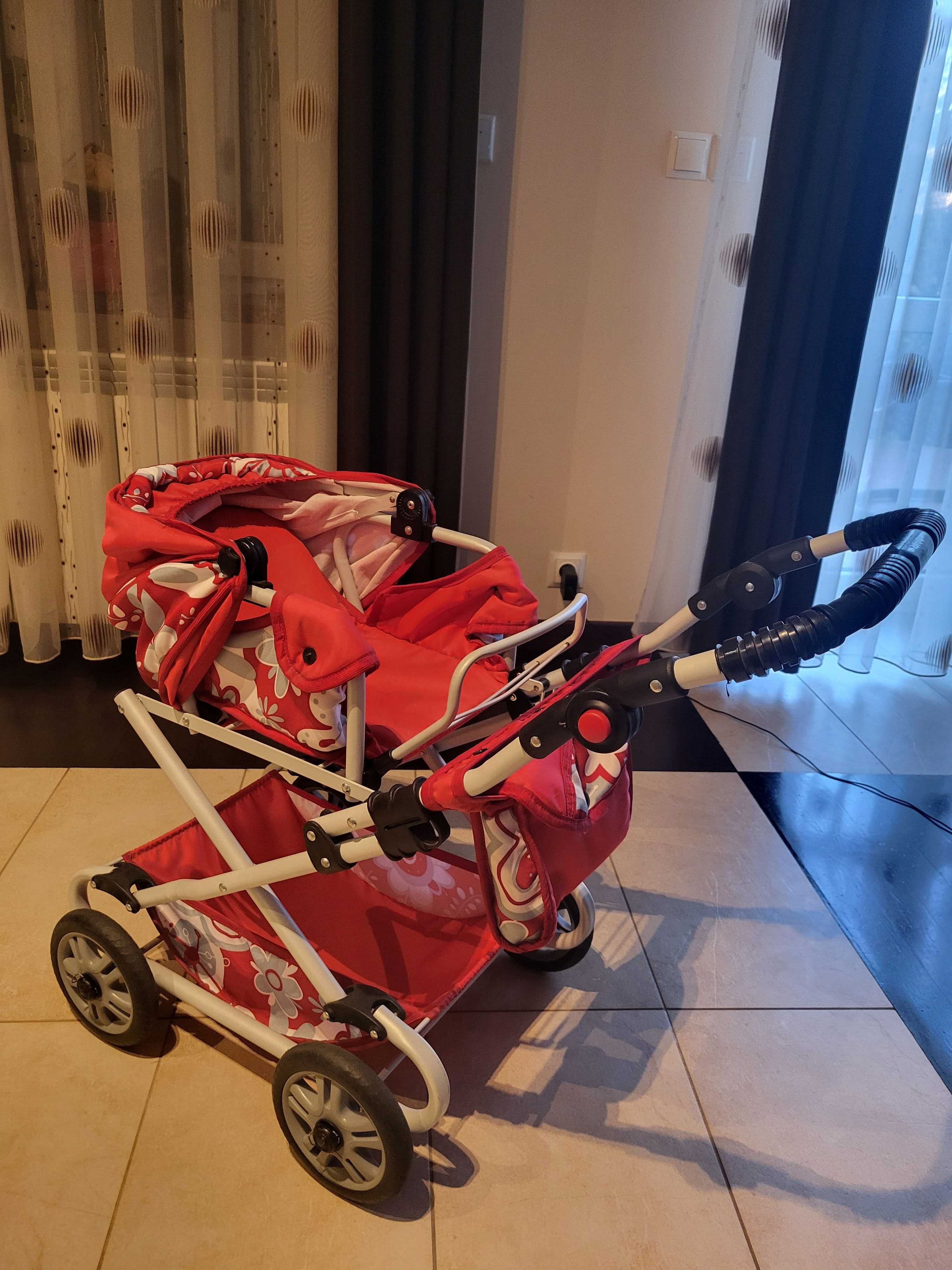 Wózek dla lalek profesjonalny + lalka Baby Born + gadżety + nosidełko