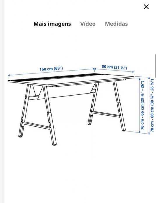 Mesa de escritório IKEA UTESPELARE – seminova