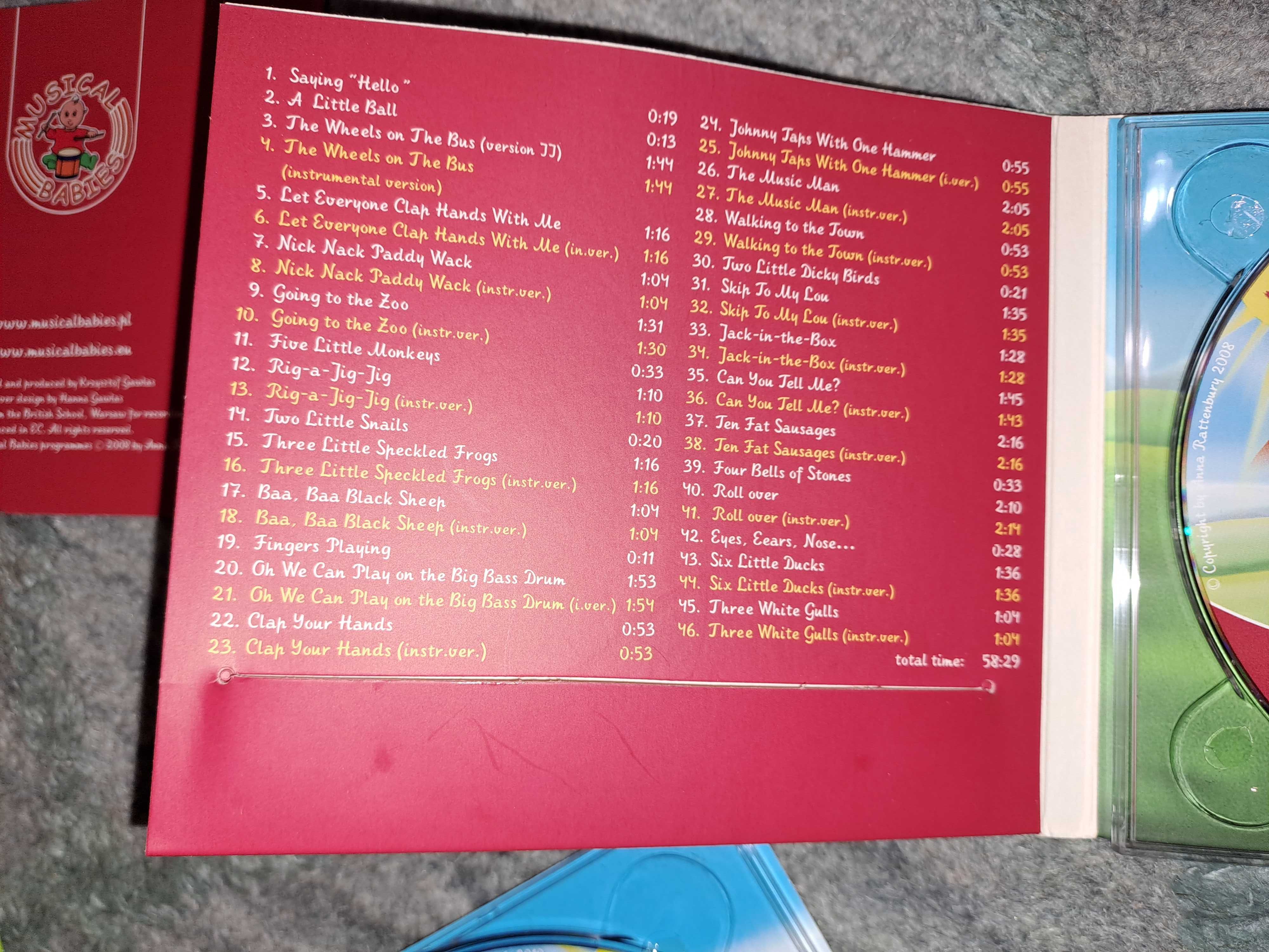 Płyty CD Musical Babies język Angielski - 2 szt