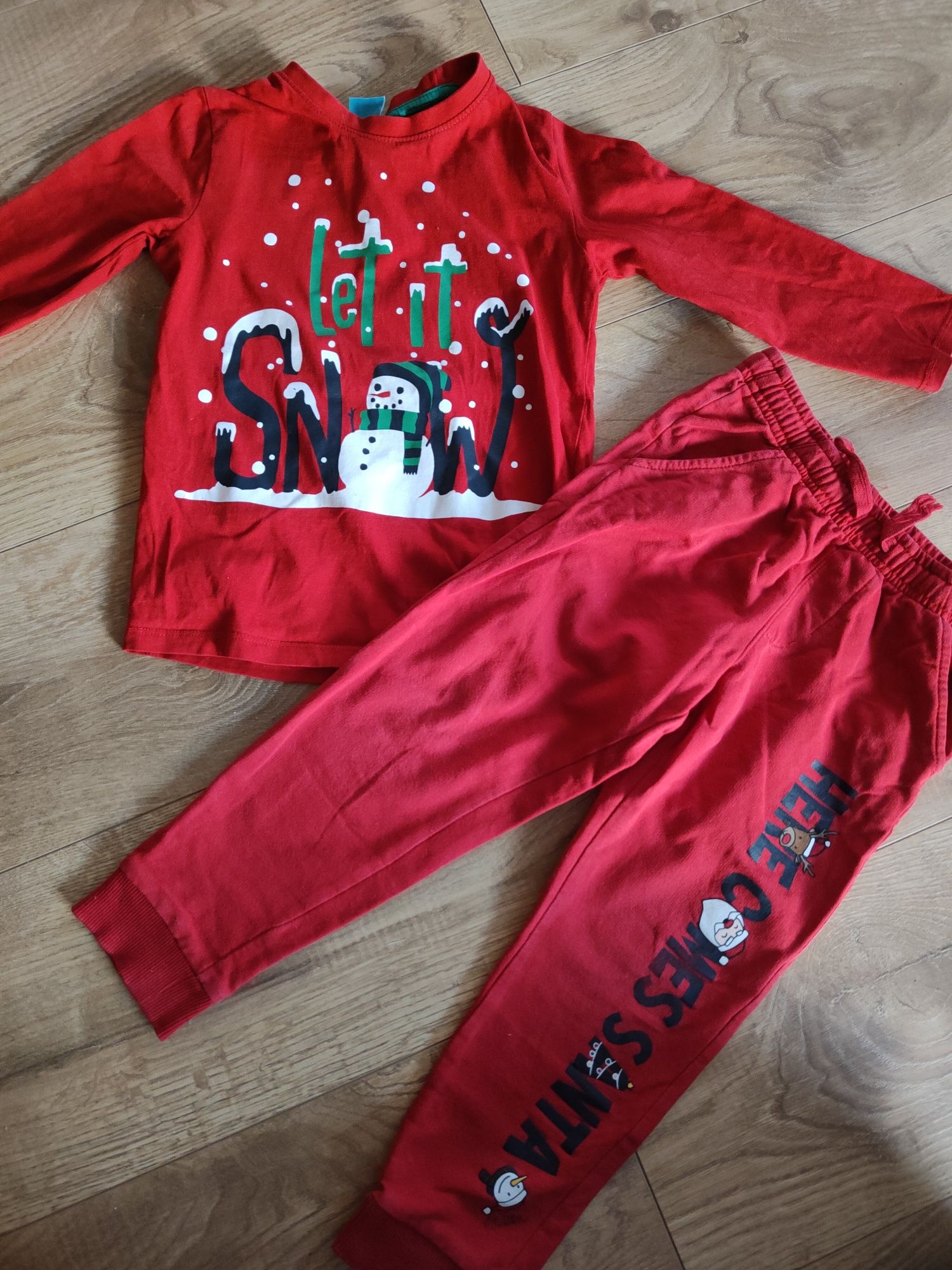 Zestaw świąteczny chłopięcy bluzka spodnie 104