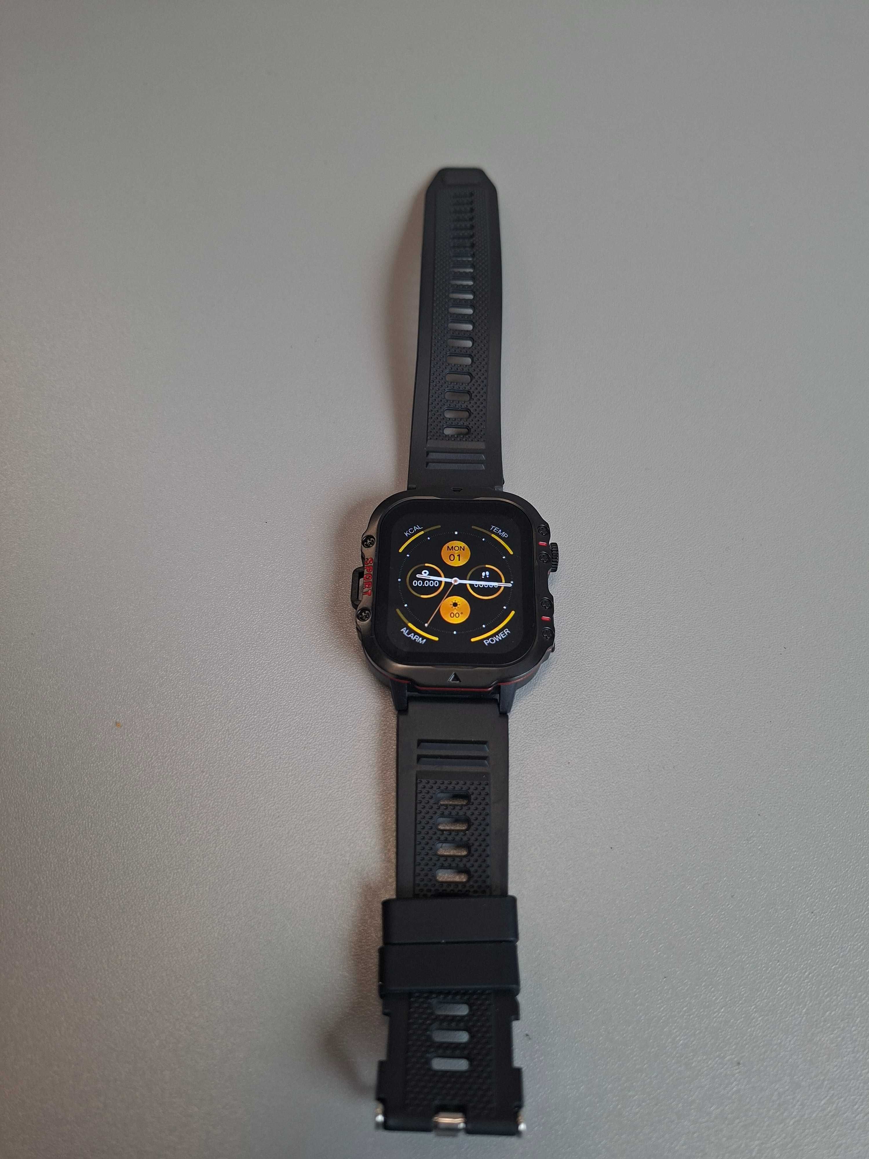 Smartwatch H19 z funkcją rozmów Bluetooth, ekran 1.8” czarny
