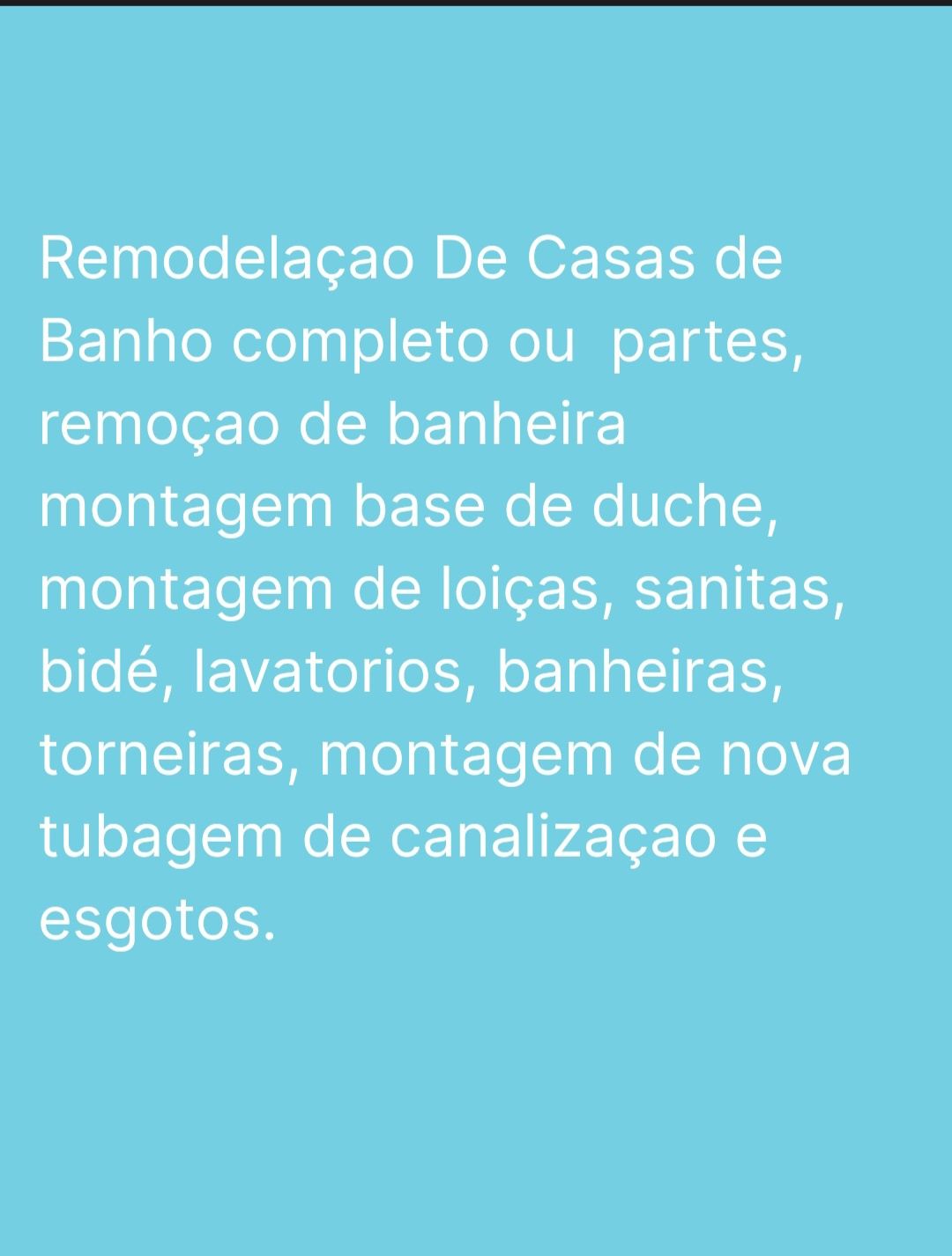 Remodelação casas de banho e cozinhas.