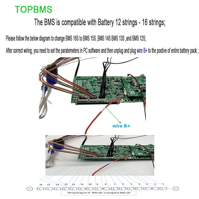 TOPBMS LiFePo4 BMS 12S 36V 16S 48V Li-ion BMS 10S 13S 100A  RS485