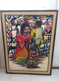 PROMOÇÃO--Pintura Óleo TELA Angola Rep Popular Exportação Autorizada A